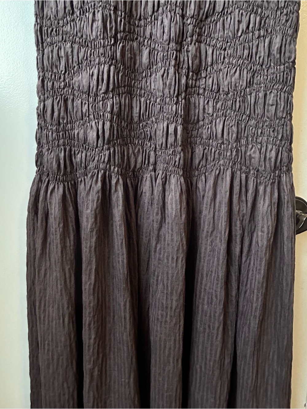 Nwt Massimo Dutti Shirred w/Flounce Maxi Brown - Picture 8 of 12